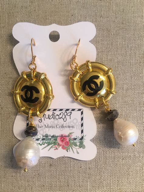 chanel vintage button earrings|chanel button earrings for women.